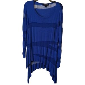 Ashley Stewart blue irregular hem tunic. XL